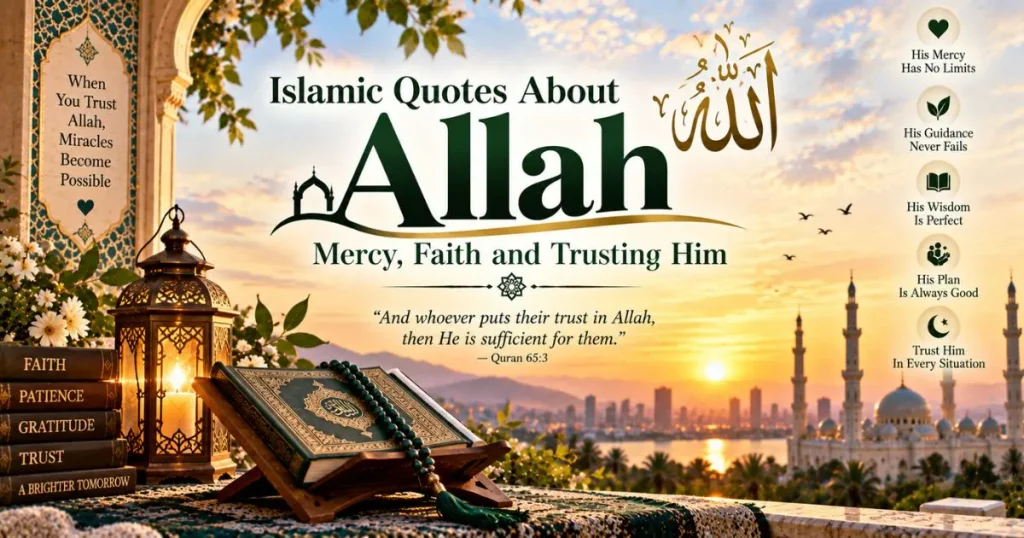Islamic quotes about Allah, mercy, faith and trusting Him