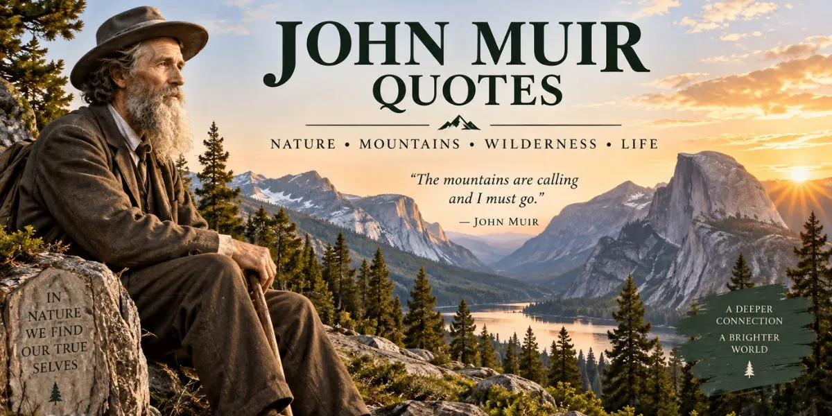 John Muir quotes about nature, mountains, wilderness and life