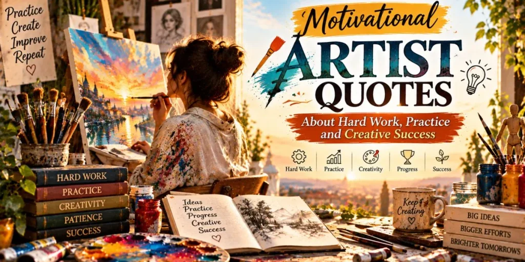 Motivational artist quotes about hard work, practice and creative success