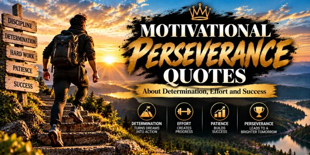 Motivational perseverance quotes about determination, effort and success