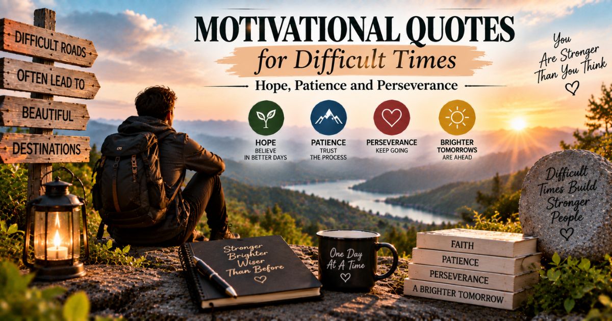 Motivational quotes for difficult times, hope, patience and perseverance