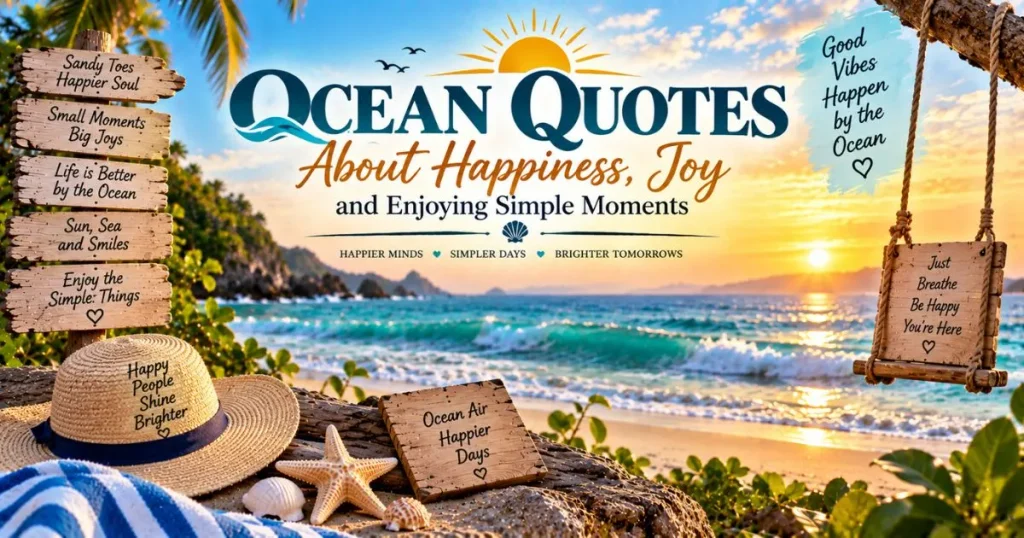 Ocean quotes about happiness, joy and enjoying simple moments