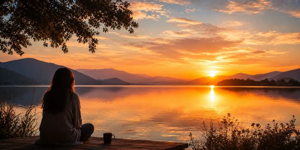 Peaceful sunset landscape representing peace captions for Instagram