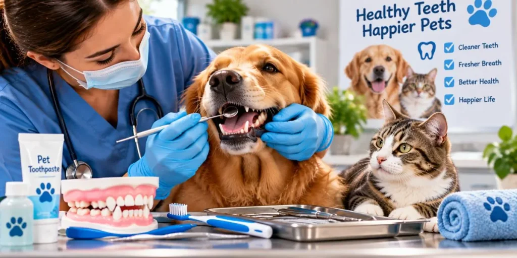 Pet receiving dental care to support good oral health and overall wellness