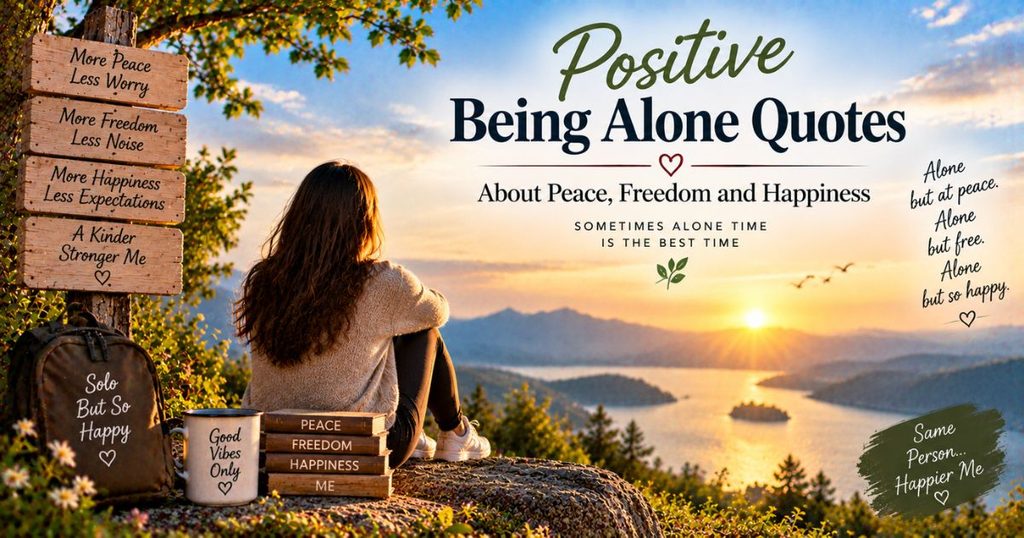 Positive being alone quotes about peace, freedom and happiness