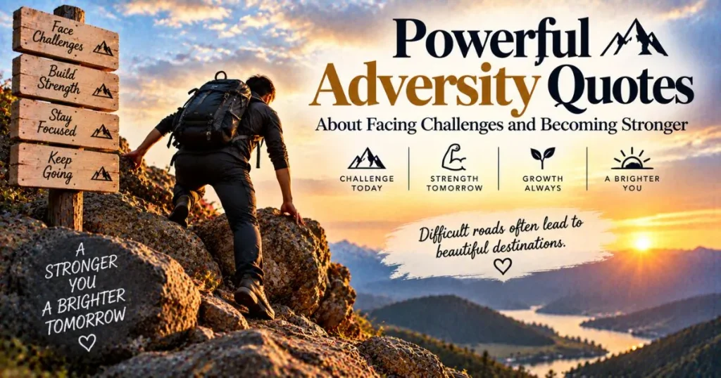 Powerful adversity quotes about facing challenges and becoming stronger