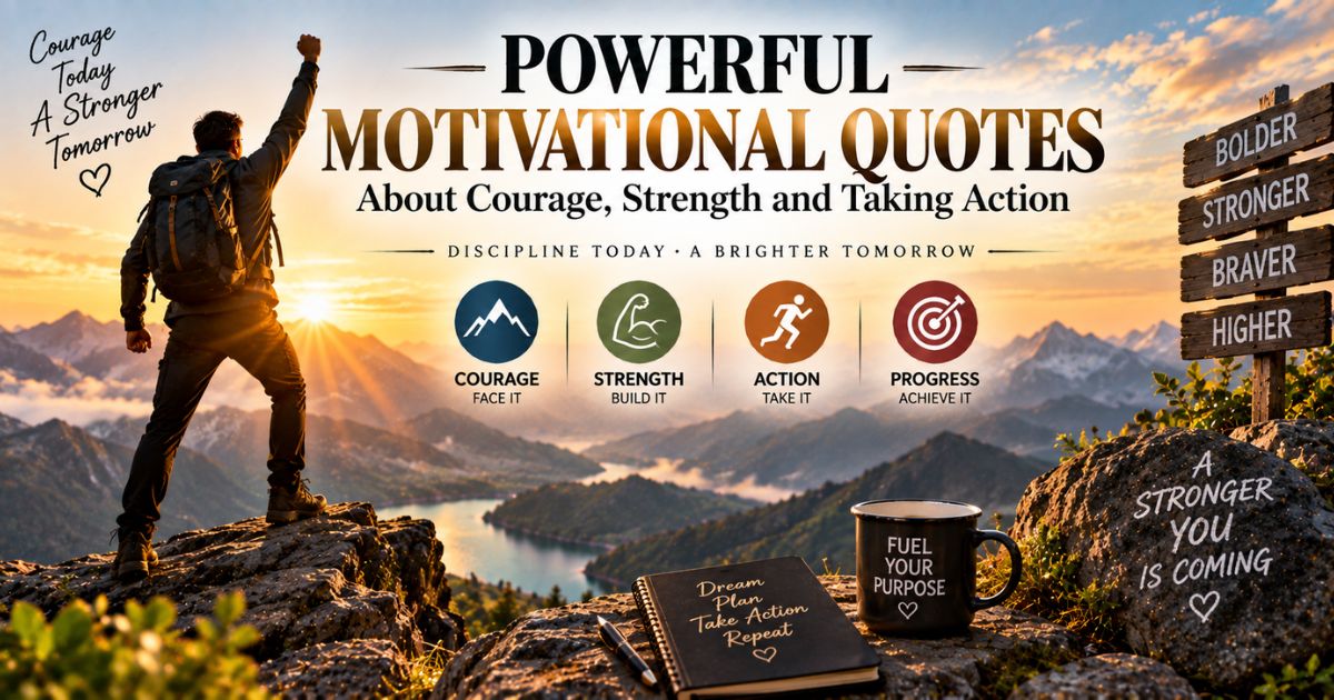 Powerful motivational quotes about courage, strength and taking action