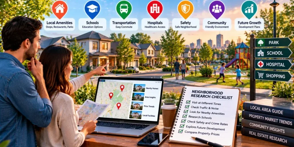 Researching the neighborhood before buying a home