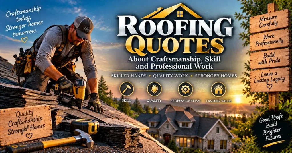 Roofing quotes about craftsmanship, skill and professional work