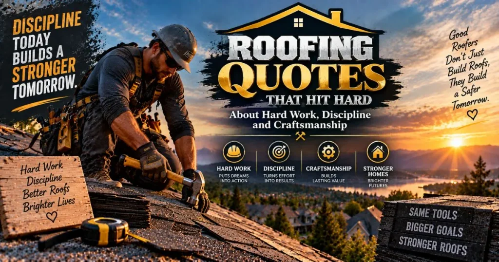 Roofing quotes that hit hard about hard work, discipline and craftsmanship