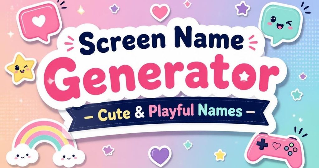 Screen Name Generator – Cute & Playful Names