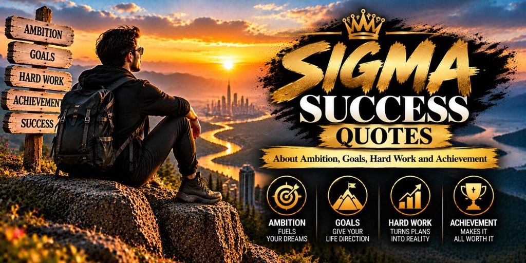Sigma success quotes about ambition, goals, hard work and achievement