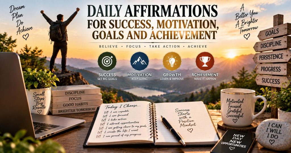 Daily affirmations for success, motivation, goals and achievement
