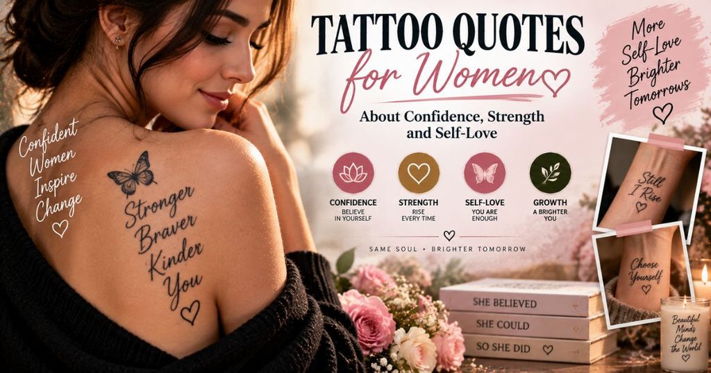 Tattoo quotes for women about confidence, strength and self-love