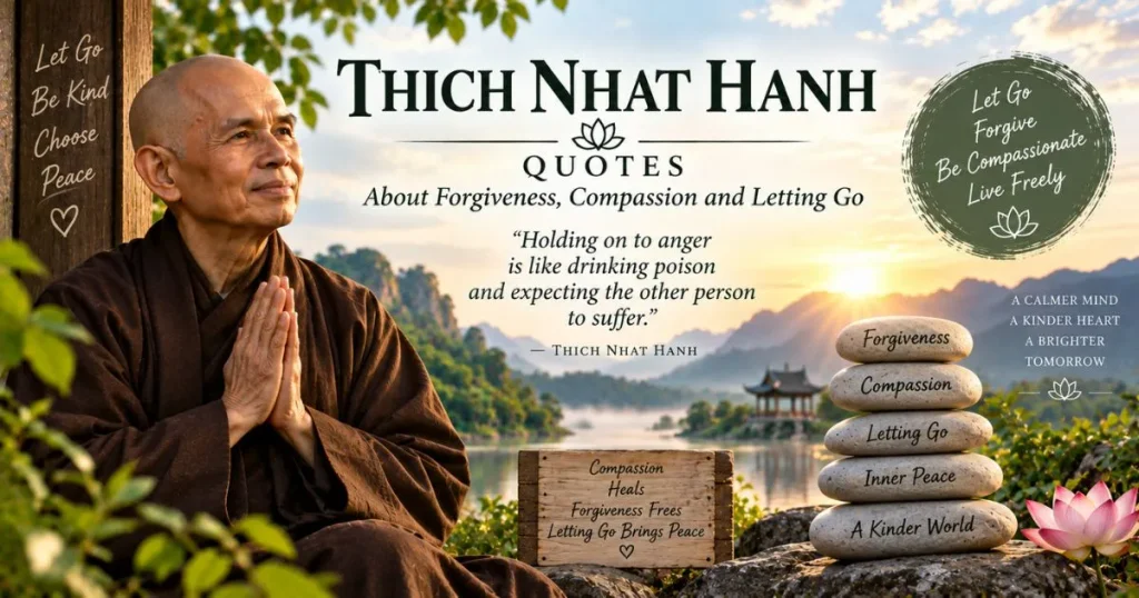 Thich Nhat Hanh quotes about forgiveness, compassion and letting go