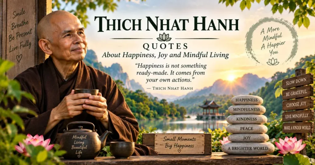 Thich Nhat Hanh quotes about happiness, joy and mindful living