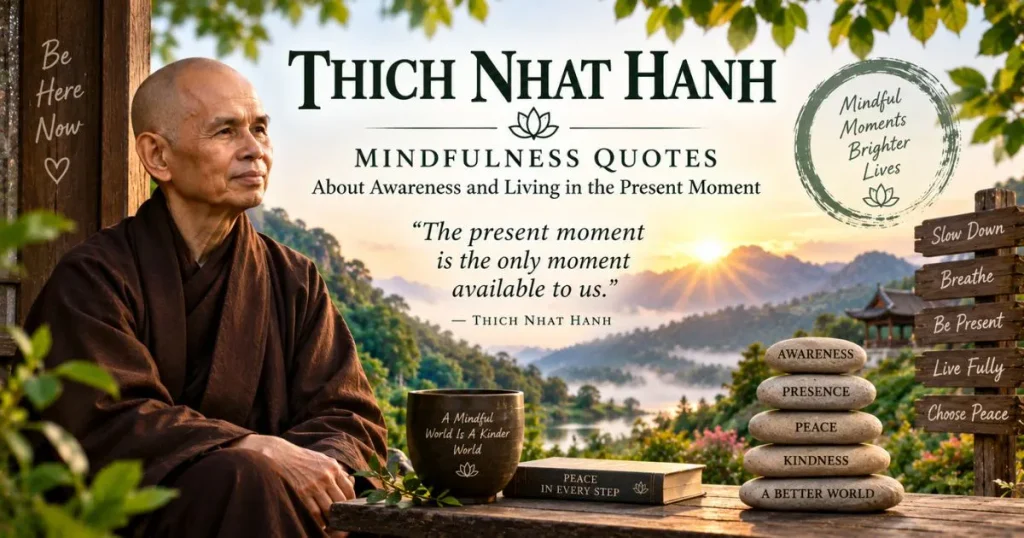 Thich Nhat Hanh mindfulness quotes about awareness and living in the present moment