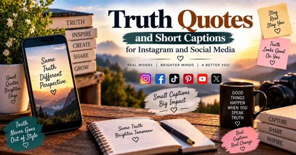 Truth quotes and short captions for Instagram and social media