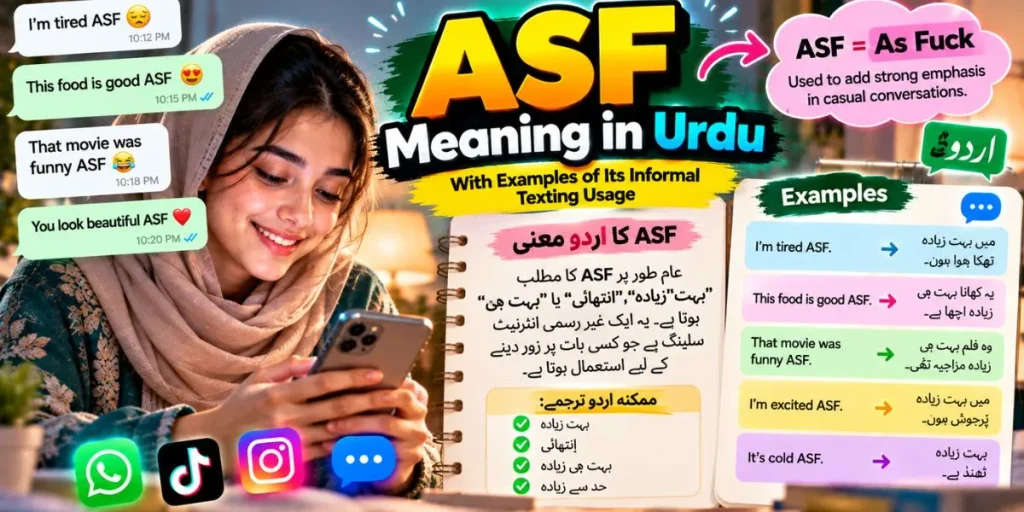 ASF meaning in Urdu with examples of its informal texting usage