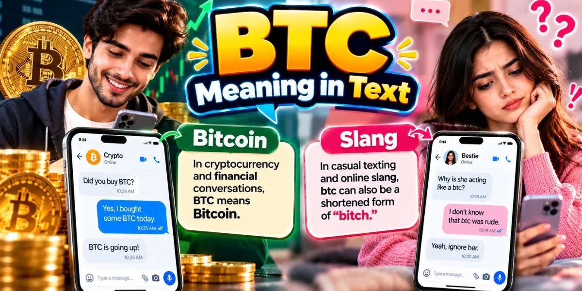 BTC meaning in text showing Bitcoin and slang meanings in online conversations