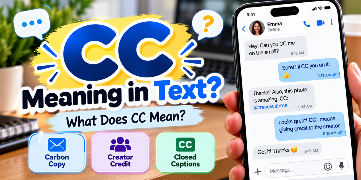 CC meaning in text illustrated with a smartphone conversation