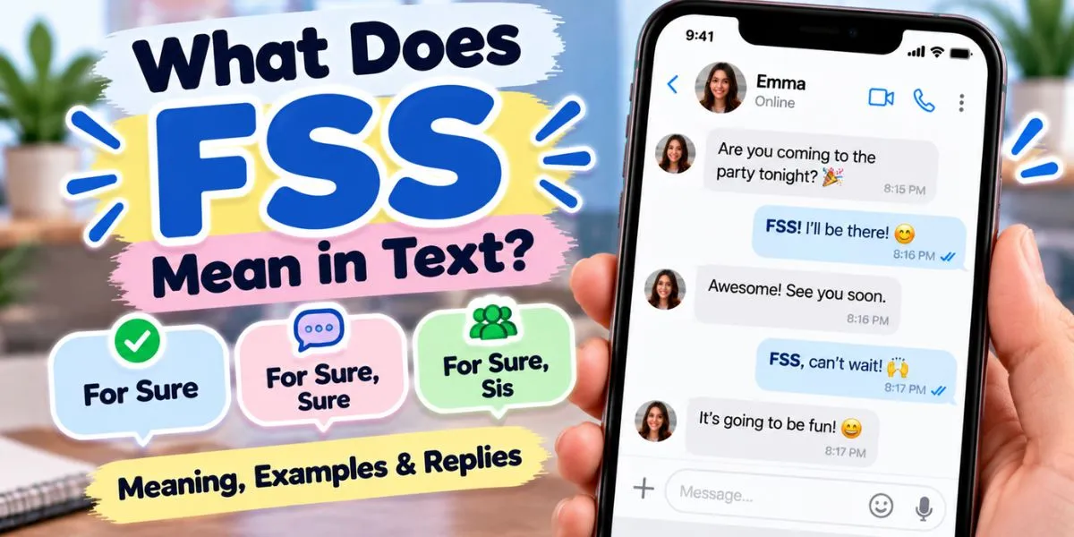 FSS meaning in text shown in a smartphone conversation