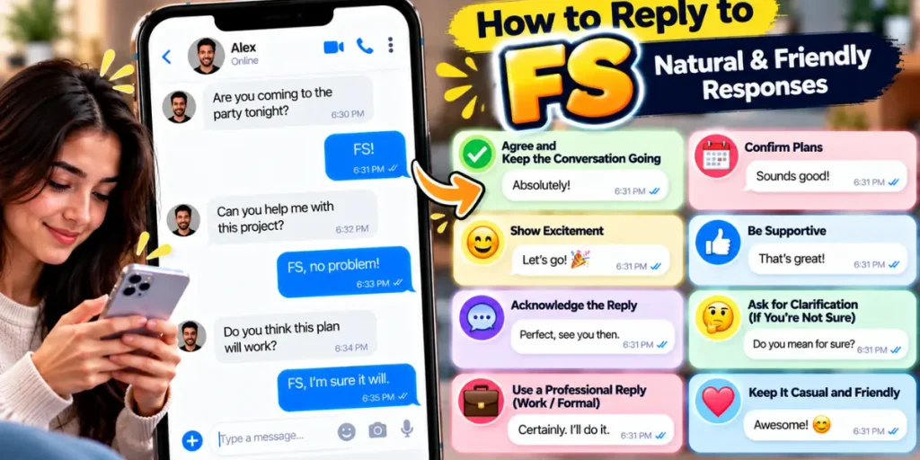 Examples of natural replies when someone uses FS in a text conversation