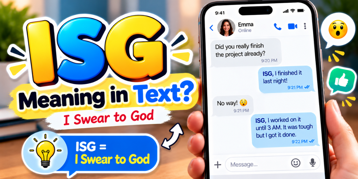 ISG meaning in text illustrated with a smartphone conversation