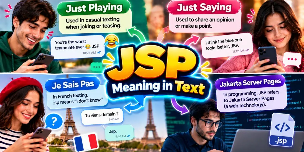 JSP meaning in text and its different meanings in texting and online conversations