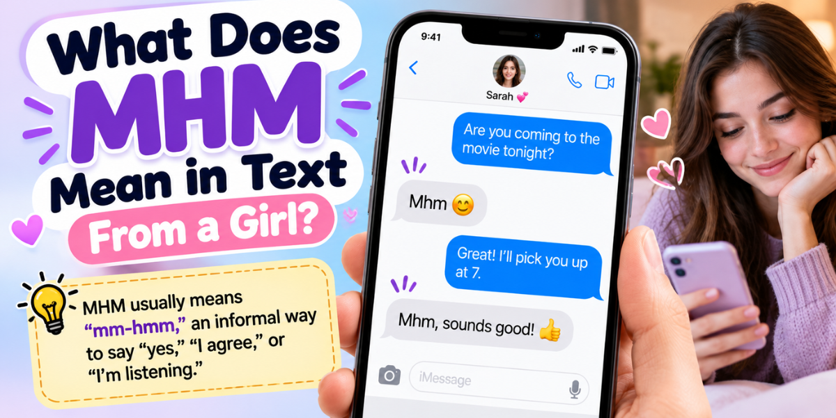 MHM meaning in text from a girl with an example conversation