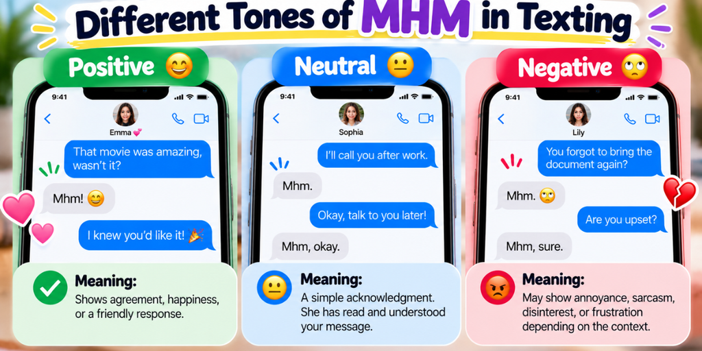 Examples of positive, neutral, and negative tones of MHM in texting