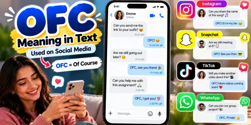 OFC abbreviation used in a casual social media conversation