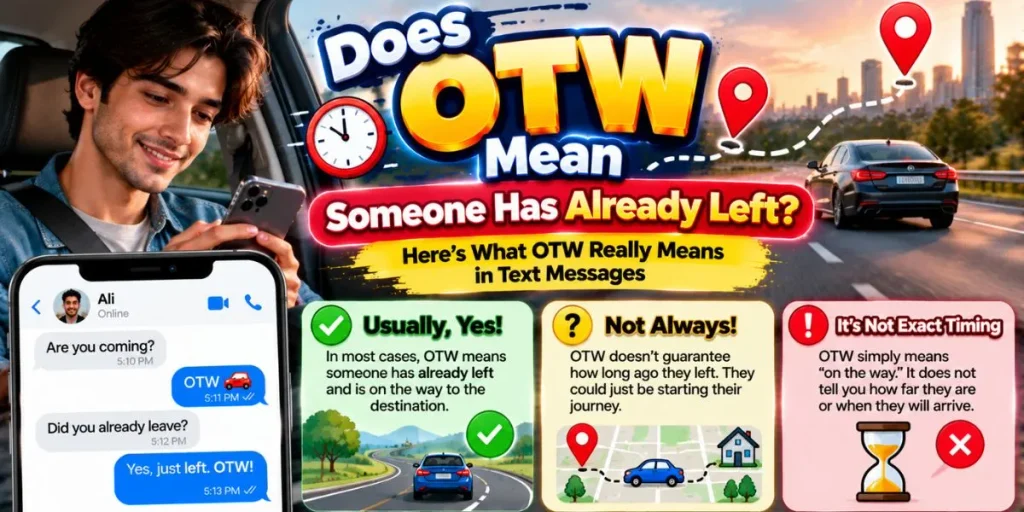 Understanding whether OTW means someone has already left and is traveling