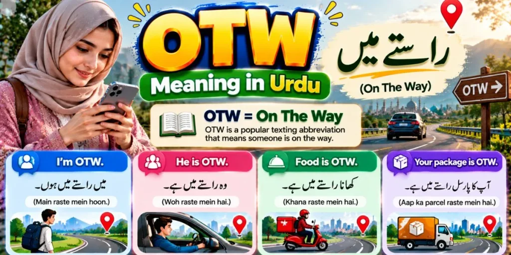 OTW meaning in Urdu with the translation راستے میں