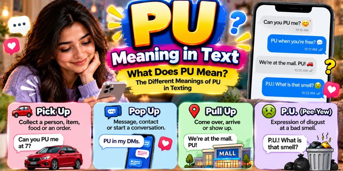PU meaning in text and the different meanings of the abbreviation in texting
