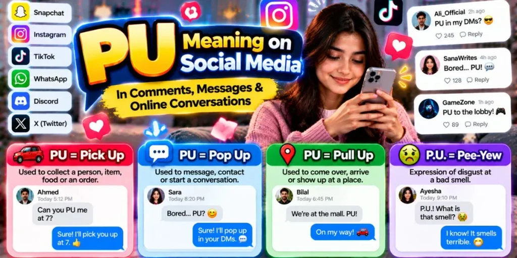 PU meaning on social media comments messages and online conversations