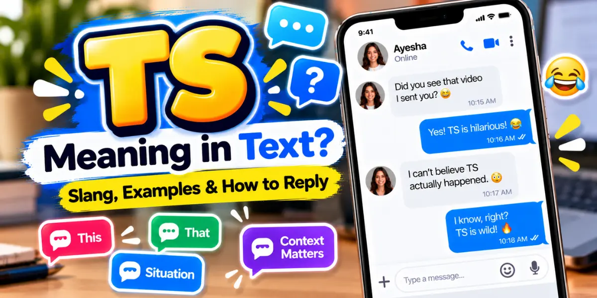 TS meaning in text illustrated with a smartphone conversation