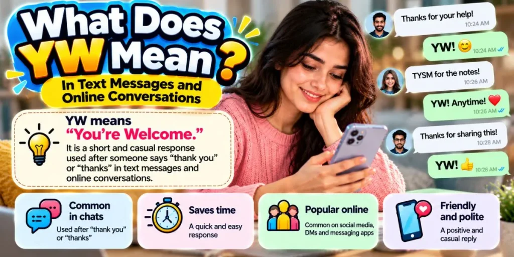 What does YW mean in text messages and online conversations
